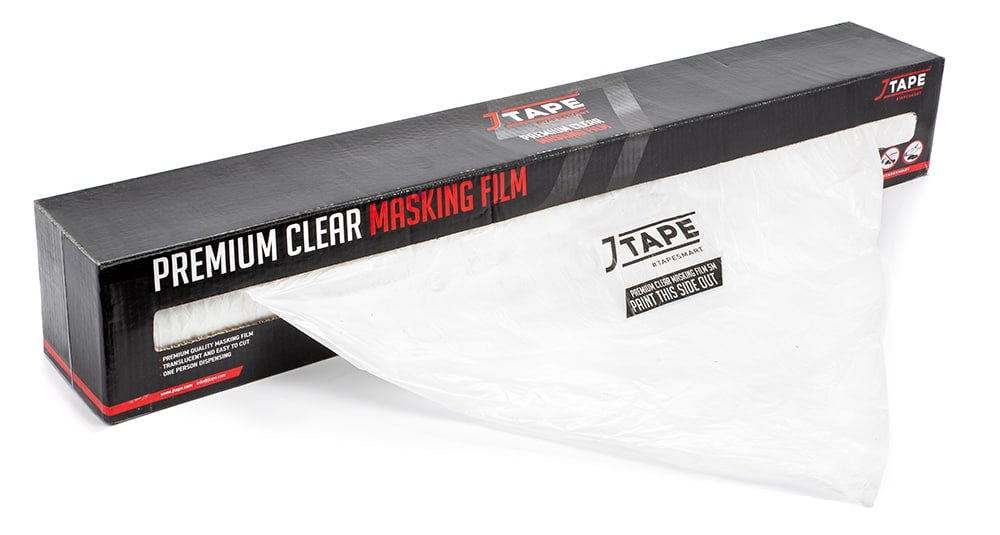 JTape Premium Clear Masking Film, 9 Microns, 6M x 100M, Temperature Resistant to 120°C