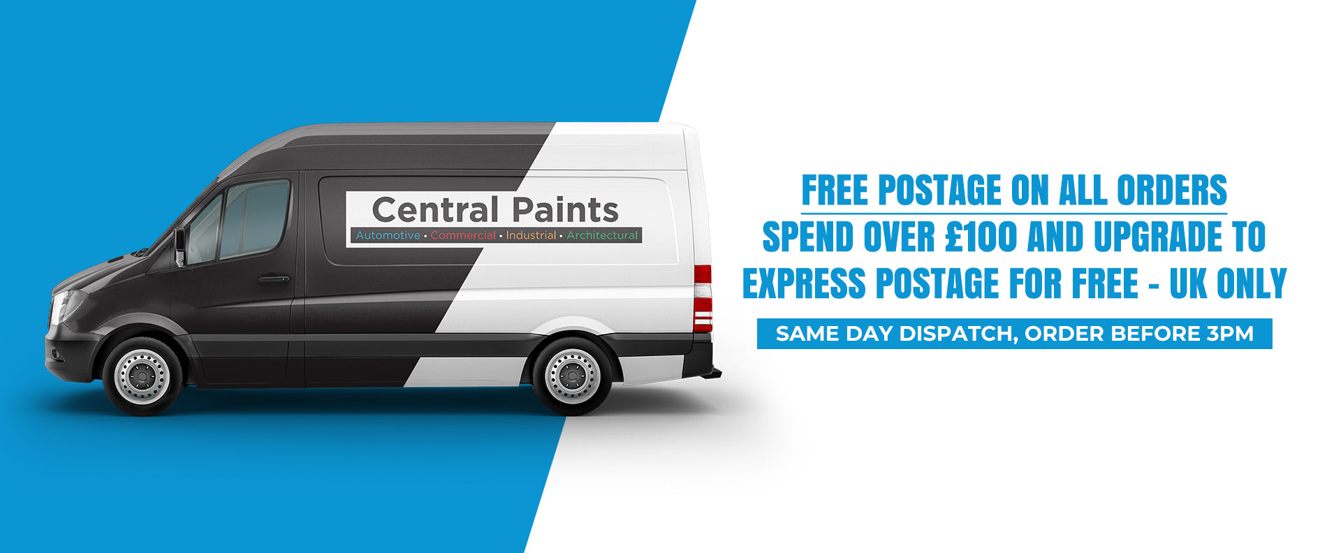 Central Paints free postage banner