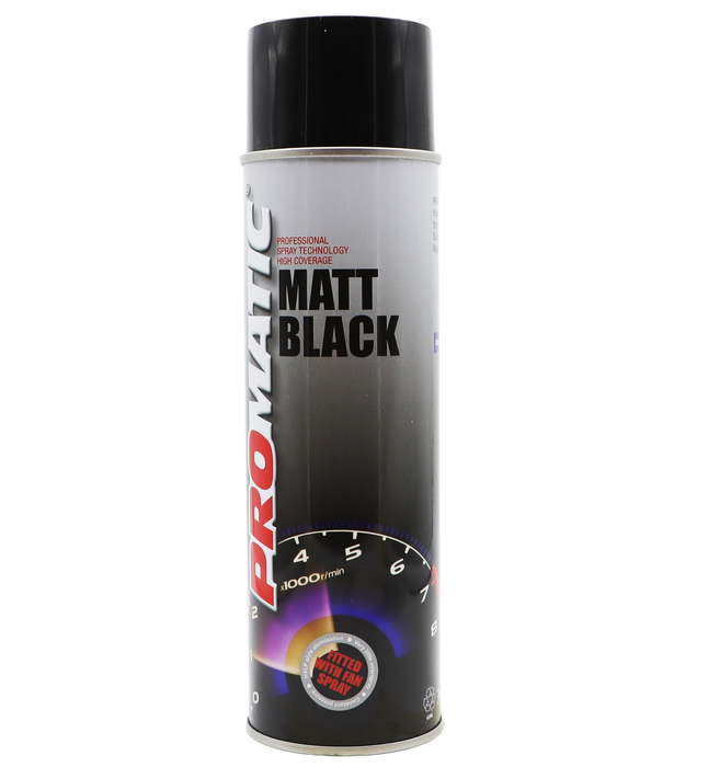 Promatic Matt Black Paint 500ml Case of 6