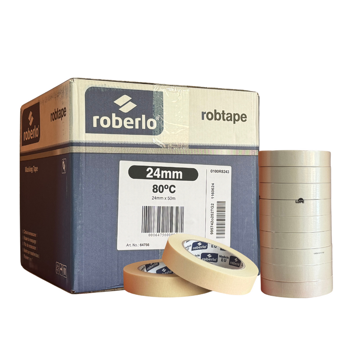 Roberlo 80°c Automotive Masking Tape 24MM (1 Inch) Box Of 36