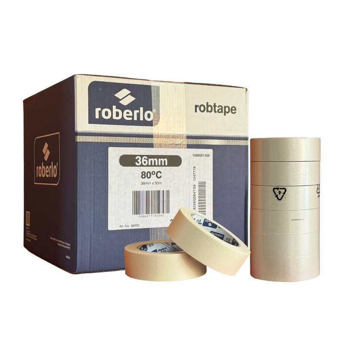 Roberlo 80°c Automotive Masking Tape 36MM (1.5 Inch) Box Of 24