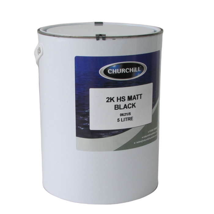 Churchill 2K HS Matt Black Car Paint 5 Litre