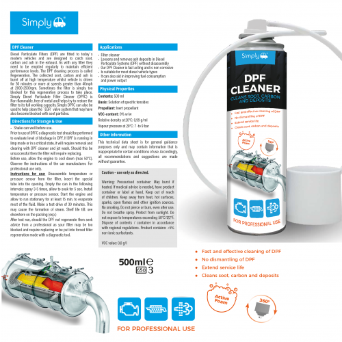 Simply Auto DPF Cleaner Spray 500ML