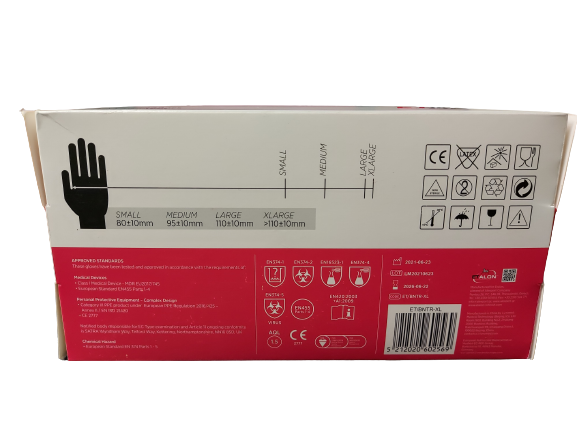 Etalon Nitrile Extra Large Gloves 100 Pack (Fits Like Large)