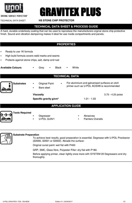 Gravitex Plus HS Stone Chip Protector - U-POL - Upol Gravitex