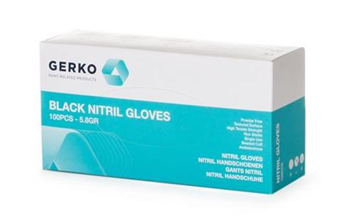 Gerko Black Nitril Disposable Gloves Box Of 100