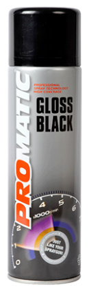 Promatic Gloss Black Paint Aerosol 500ML