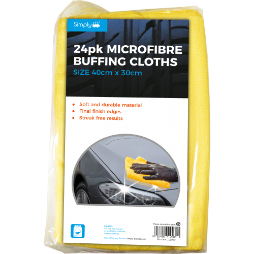 Simply Auto Microfibre Buffing Cloths 40cm x 30cm 24 Pack